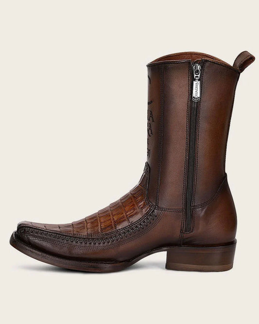 CU698 MN Brown Caiman Narrow SQ. Toe
