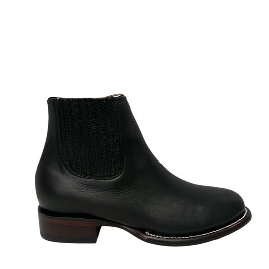 50B2105 Low Shaft Round Toe Belmont Black — Los Altos Boots