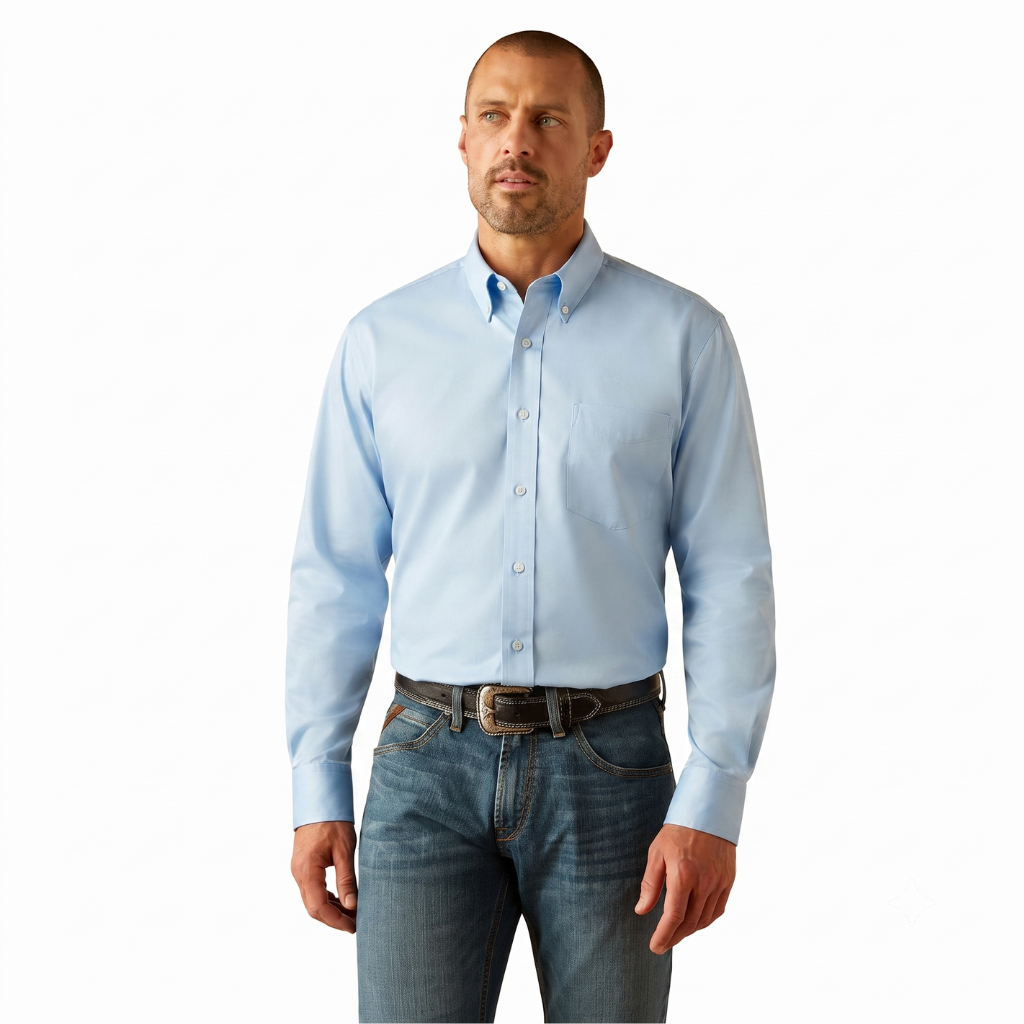 MLS121224 Maximos Classic Long Sleeve Shirt Sky Blue