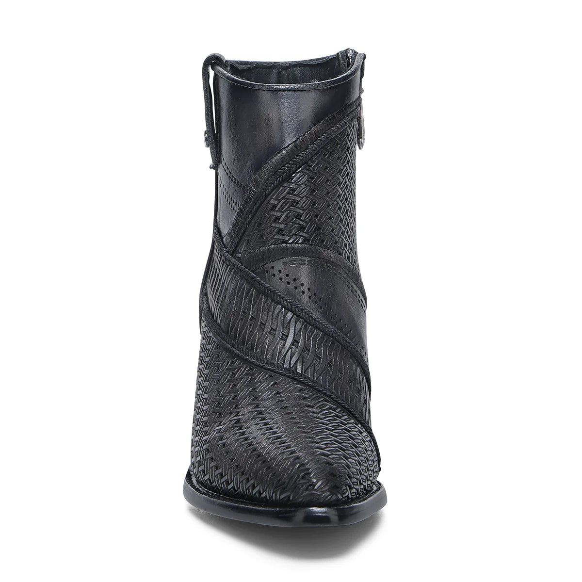 CU948 OXFORD LASER & EMBROIDERY & ZIPPER ANKLE BOOT