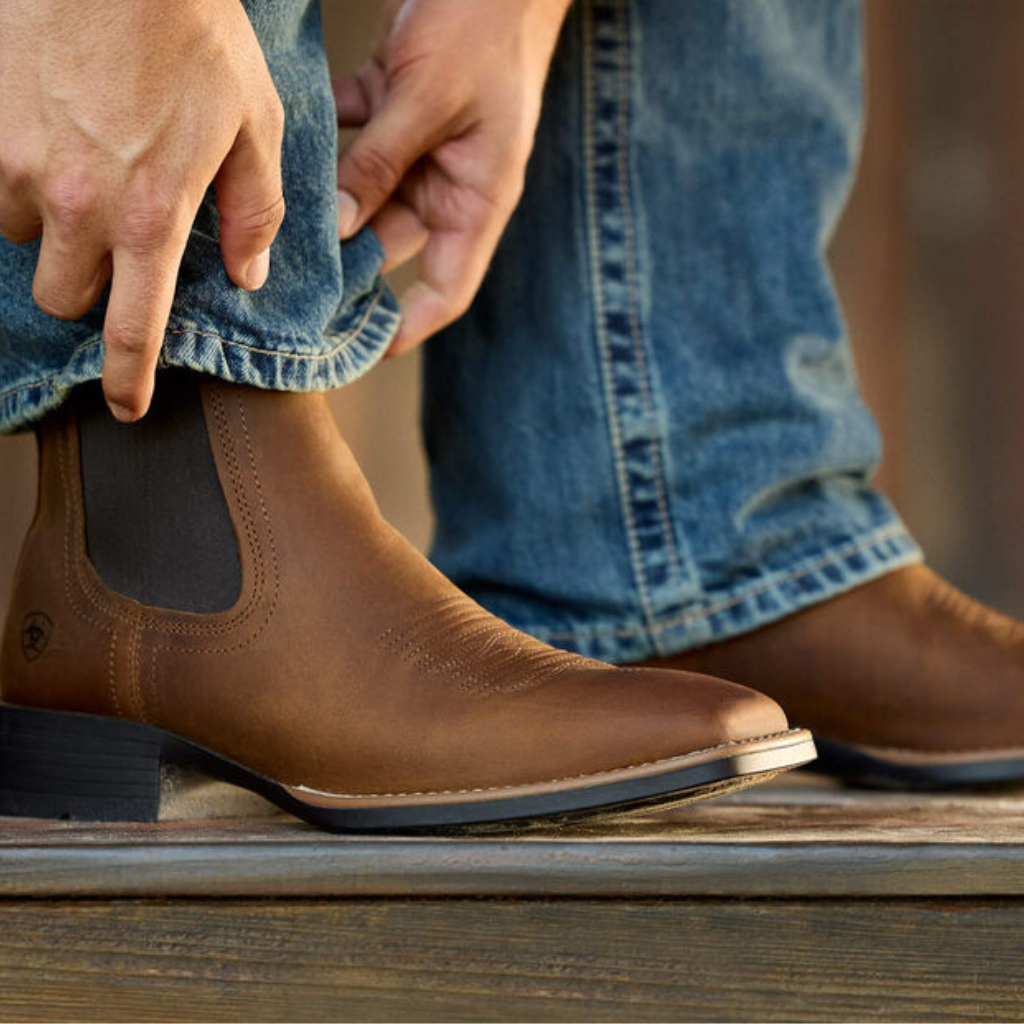 10031452 Booker Chelsea Wide Square Toe Western Boot Ariat