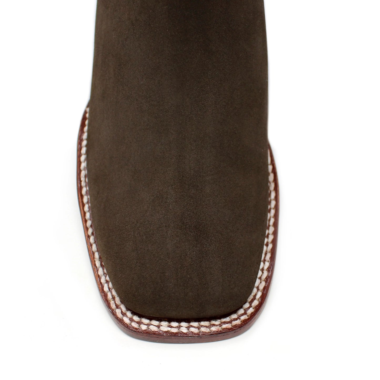 82BM2635 Ankle Wide Square Nubuck Medallion Tabaco — Los Altos Boots