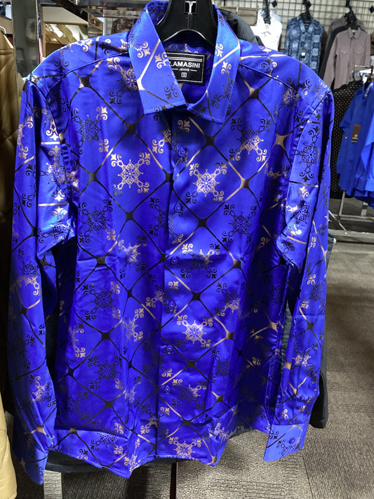 3599 LAM4475 Casual Long Sleeve Blue