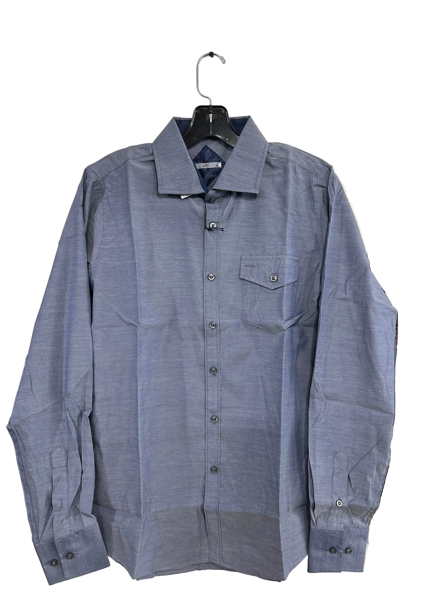 LS319 Mens Long Sleeve Shirt Navy Chambray