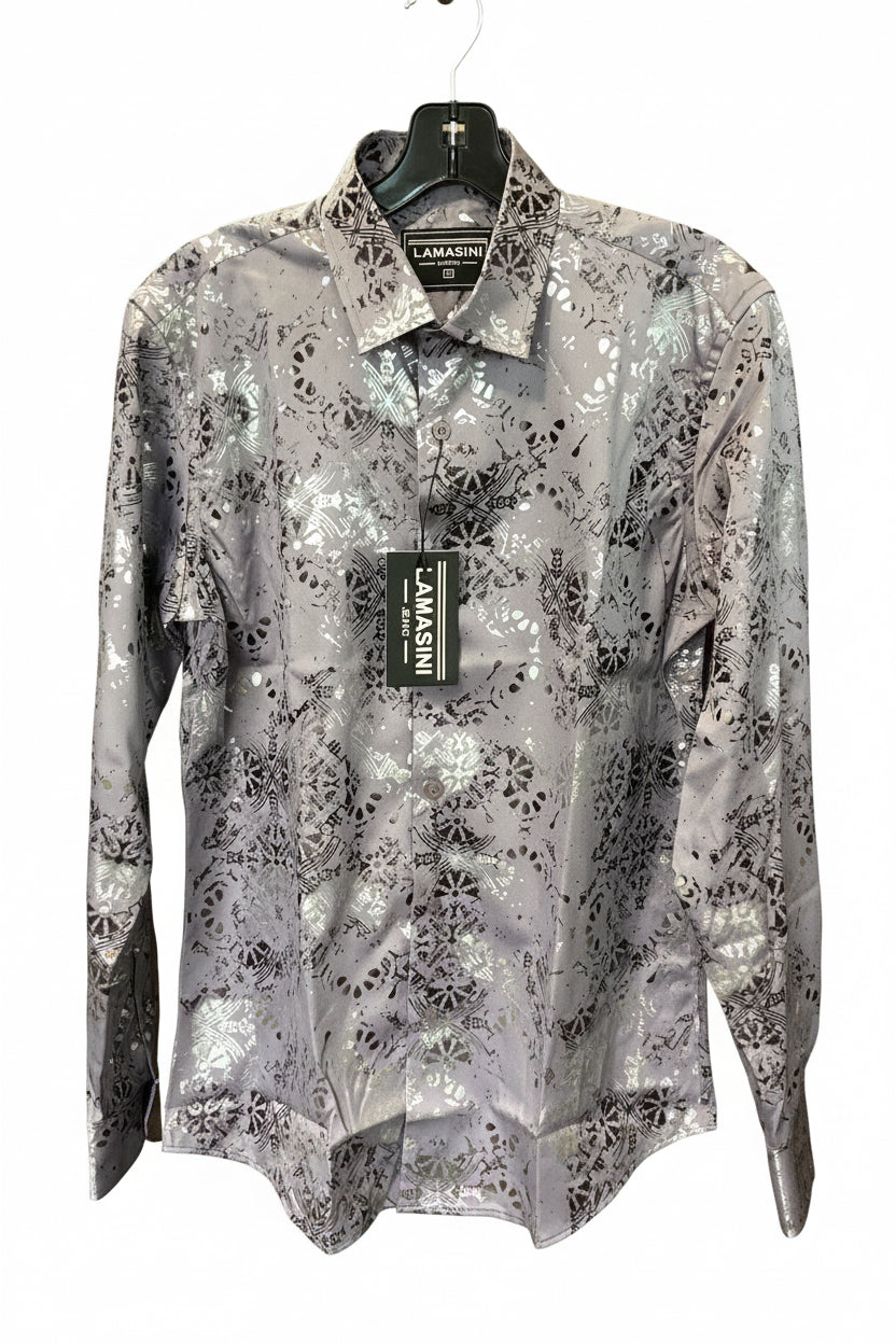 3611 LAM4478 Casual Long Sleeve Gray