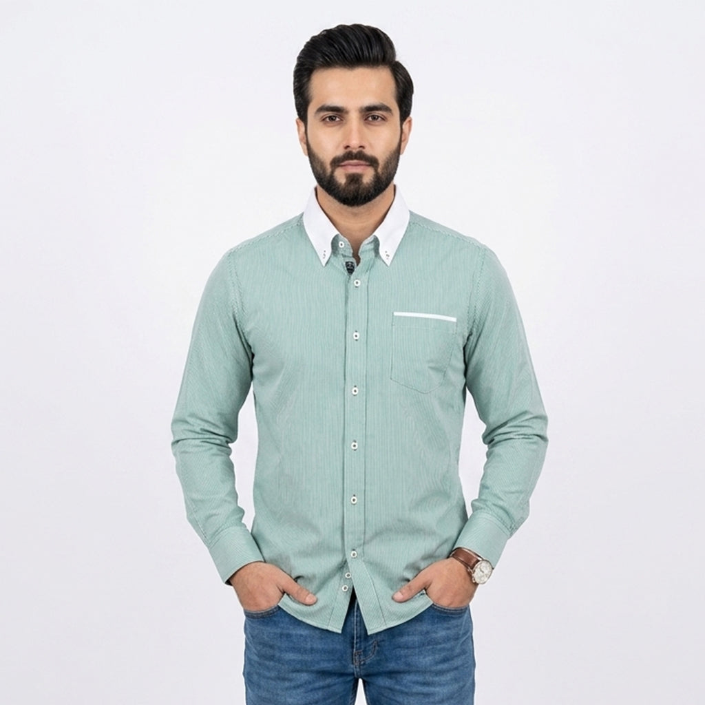 LJ308-L Mens Long Sleeve Shirt Green