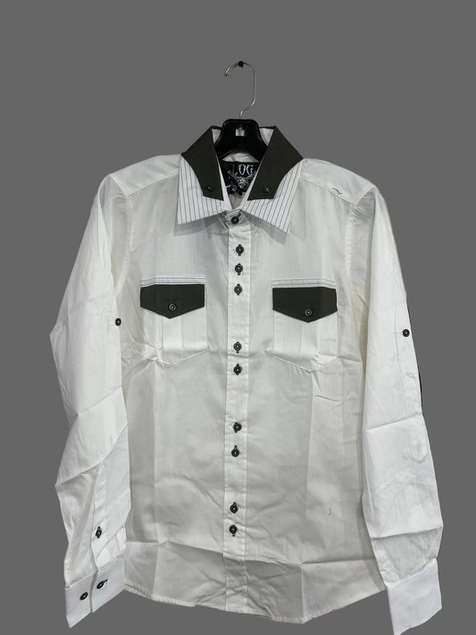 VJ-088 Mens Long Sleeve Shirt White