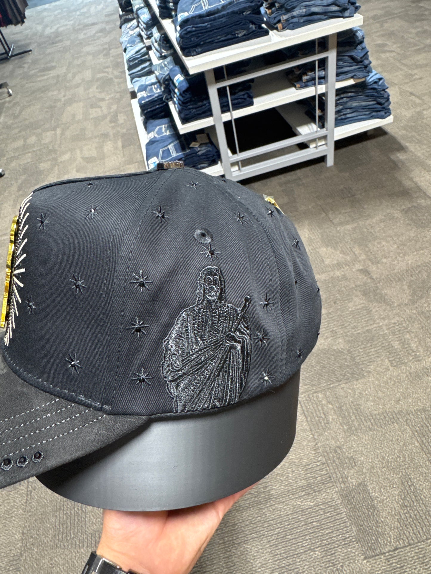 San Judas Black Cap With Color