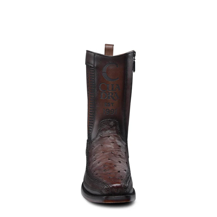 CU803 MN FLAME CHOCOLATE OSTRICH LASER & WOVEN