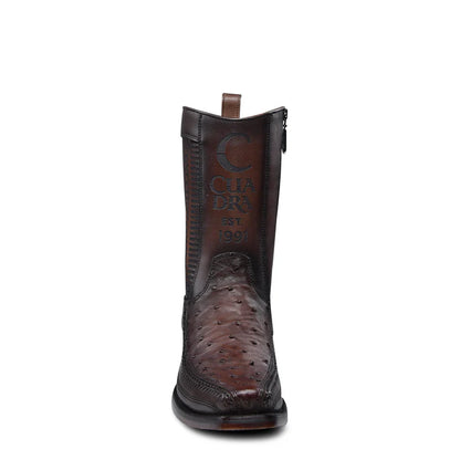 CU803 MN FLAME CHOCOLATE OSTRICH LASER & WOVEN