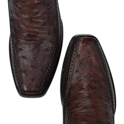 CU803 MN FLAME CHOCOLATE OSTRICH LASER & WOVEN