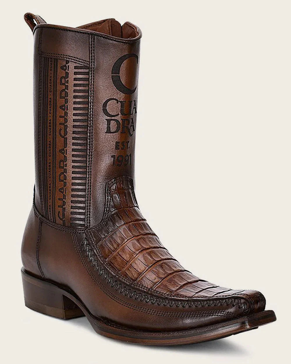 CU698 MN Brown Caiman Narrow SQ. Toe
