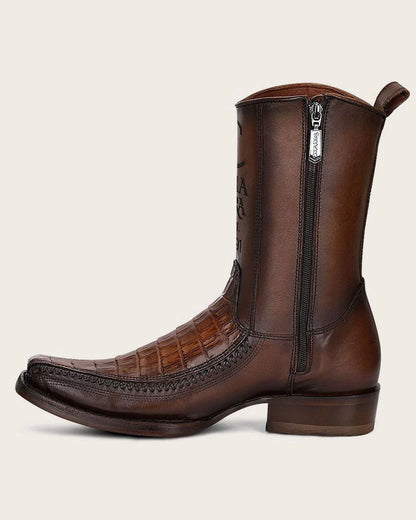 CU698 MN Brown Caiman Narrow SQ. Toe