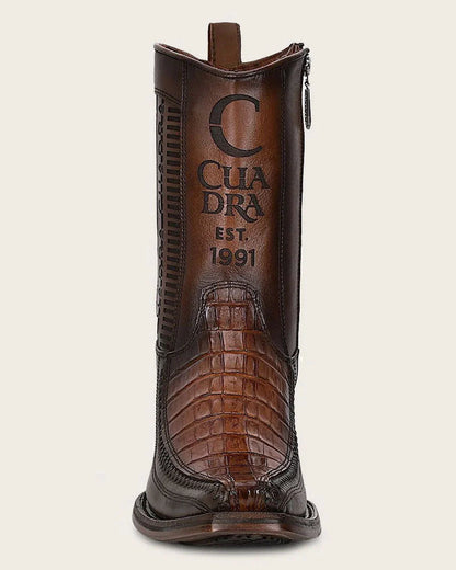 CU698 MN Brown Caiman Narrow SQ. Toe
