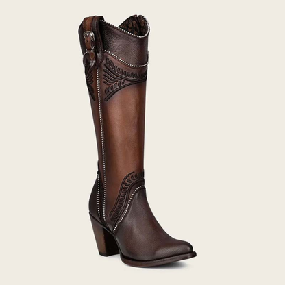 CU583 Damasco Chocolate Embroidery Boot Cuadra