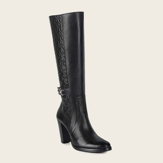 FC887 Black Deer Zipper Boot Cuadra