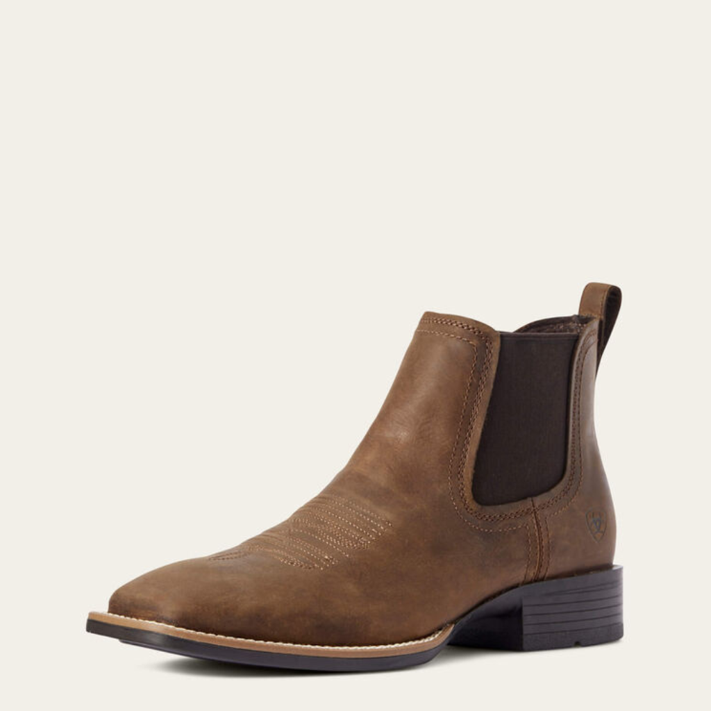 10031452 Booker Chelsea Wide Square Toe Western Boot Ariat