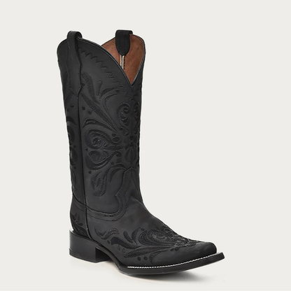 L5464  Black Embroidery Boots