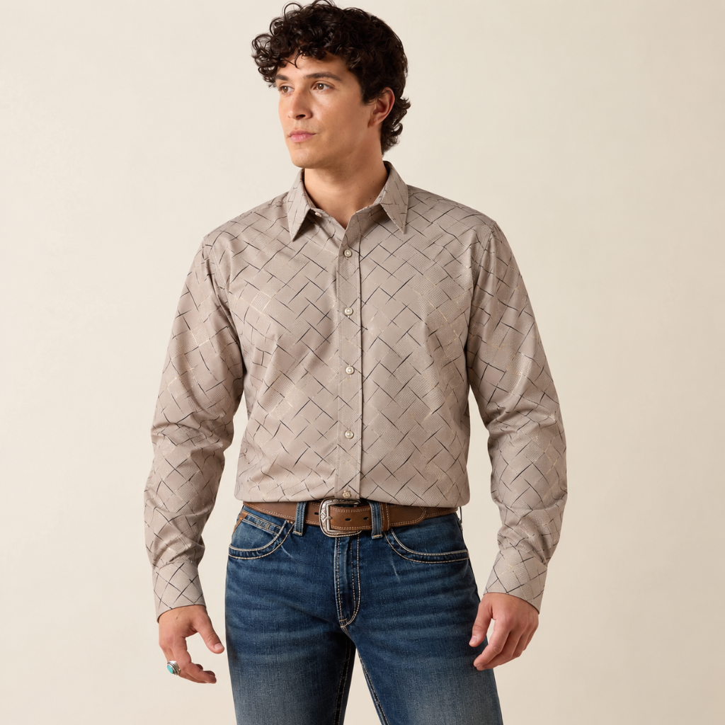 BK-0326 Sand Crosshatch Shirt