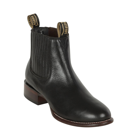 50B2105 Low Shaft Round Toe Belmont Black — Los Altos Boots