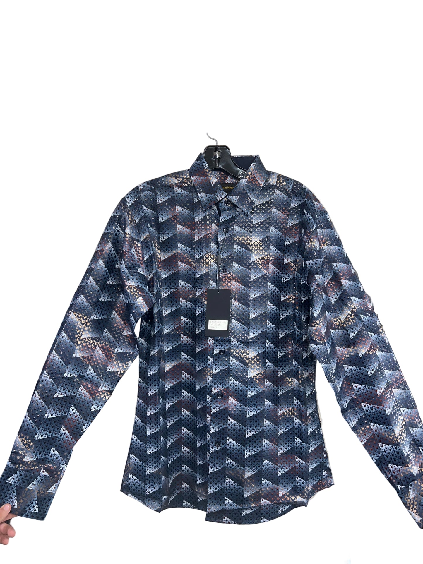 LS5070 Men's Long Sleeve Print Shirt Ace of Diamond