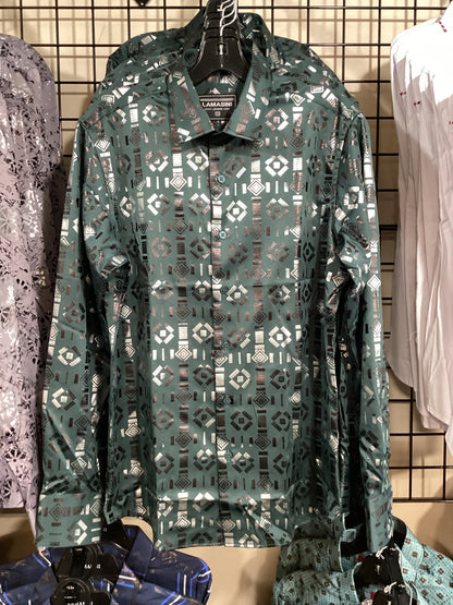 3602 LAM4476 Casual Long Sleeve Green