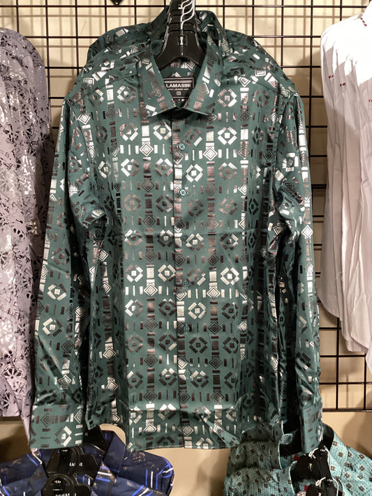 3602 LAM4476 Casual Long Sleeve Green