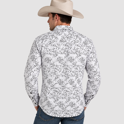 NK-2073 White Filigree Shirt