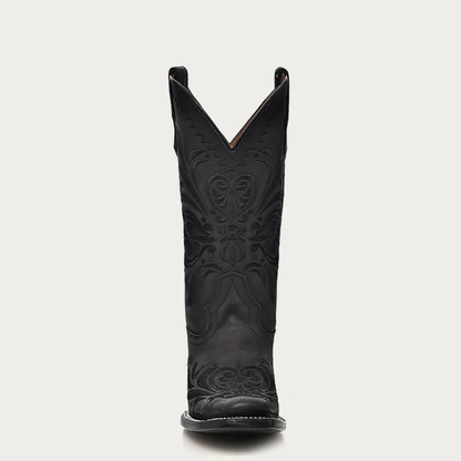L5464  Black Embroidery Boots