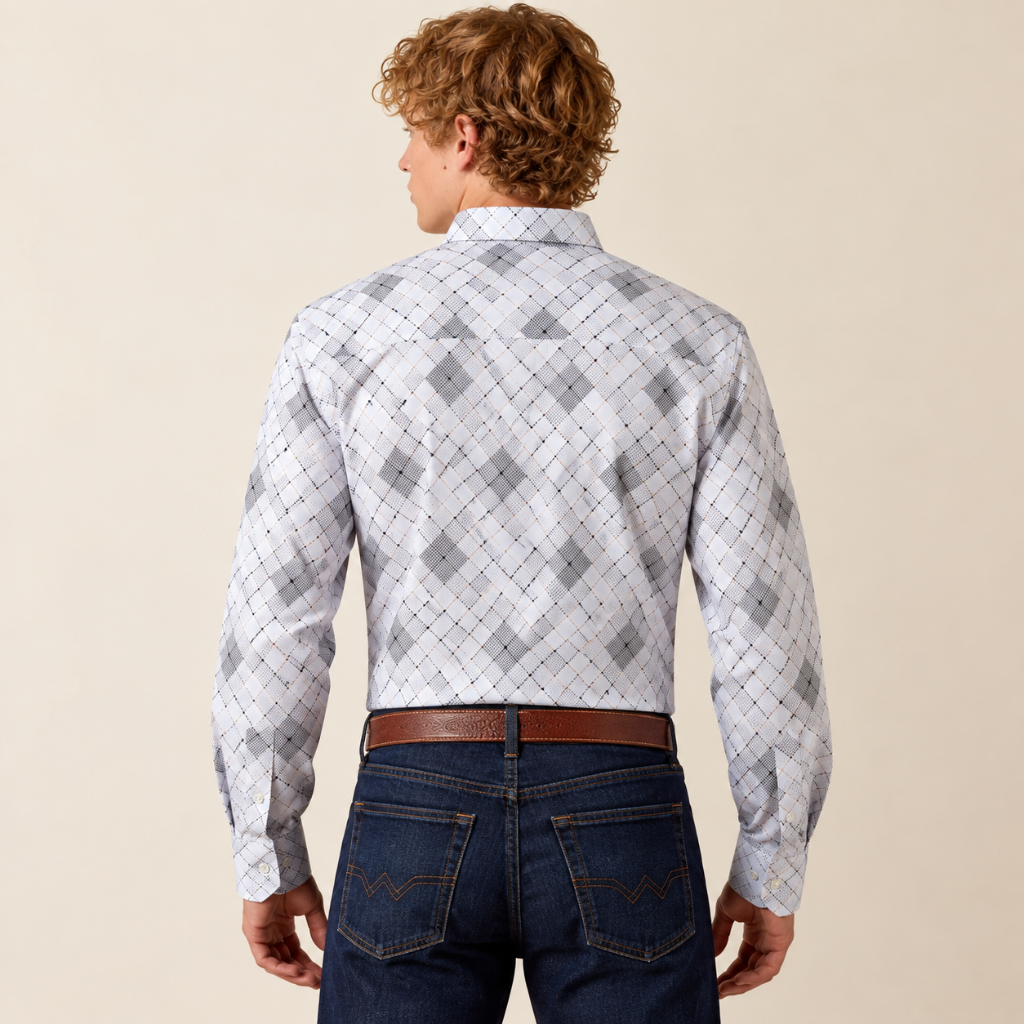 BK-0326 White Crosshatch Shirt