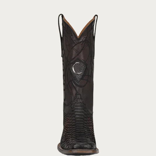 CU746 Lisboa Cherry Python Embroidery Boot Cuadra