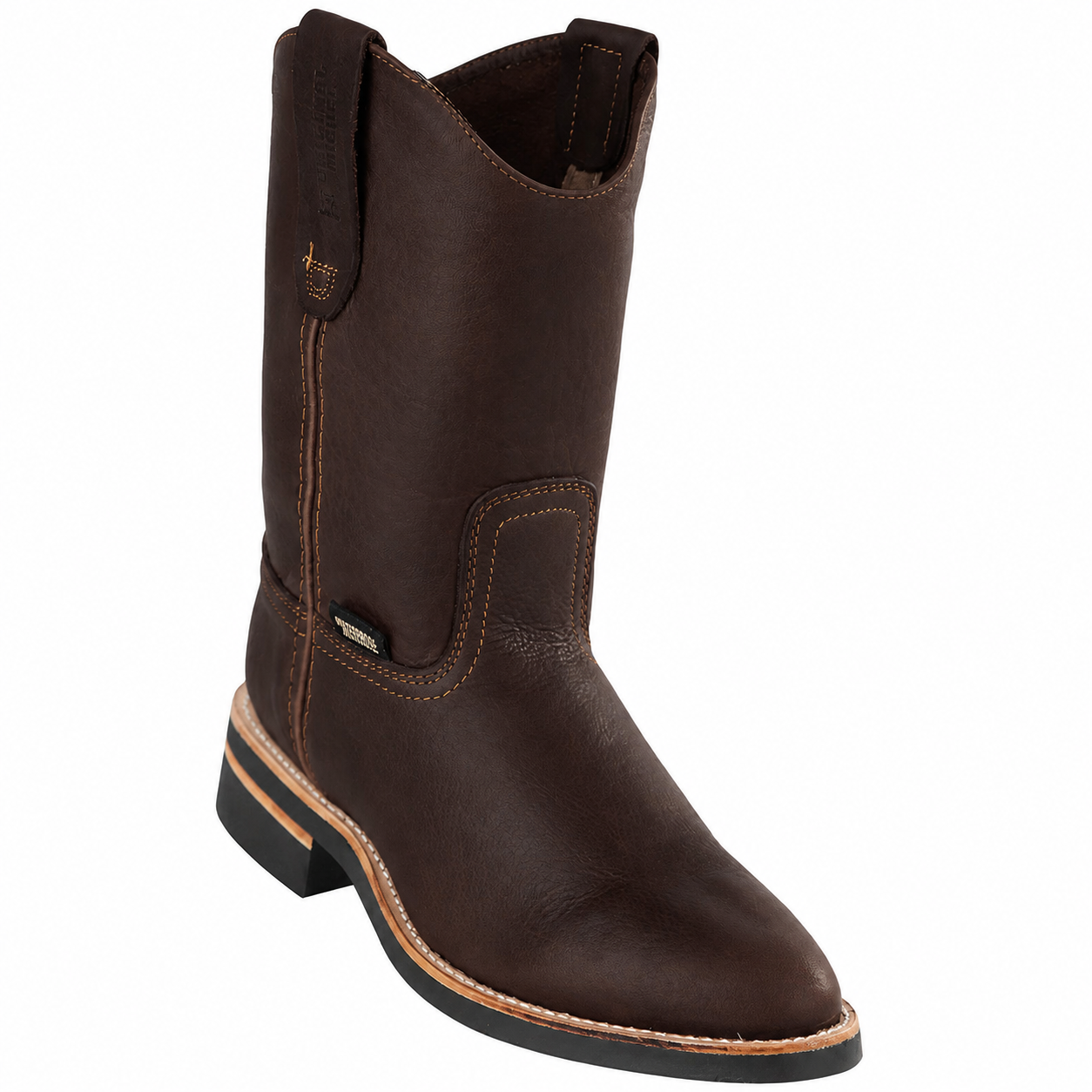 52C5407 Michel Work Boot Sole Nat Edge Grasso Brown — Los Altos Boots