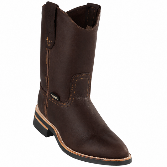 52C5407 Michel Work Boot Sole Nat Edge Grasso Brown — Los Altos Boots