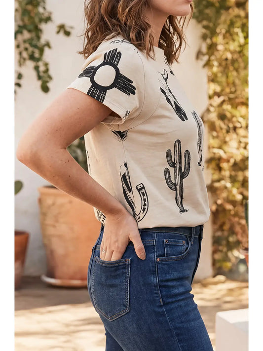 LAS25231906 Women's Las Retro Western Graphic T Shirt