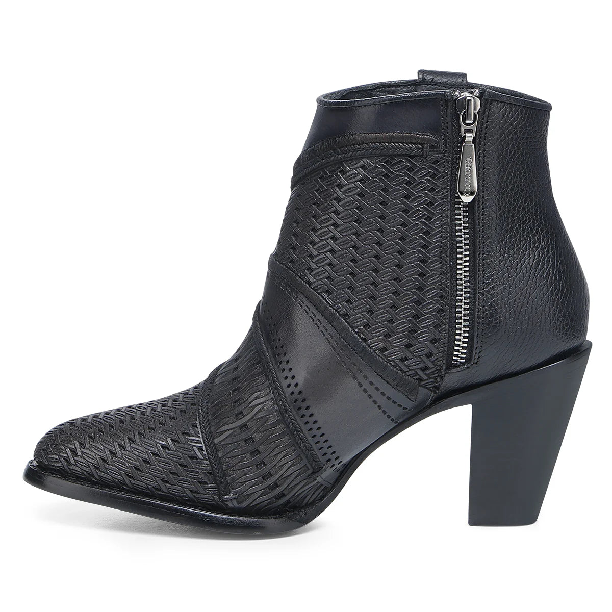 CU948 OXFORD LASER & EMBROIDERY & ZIPPER ANKLE BOOT