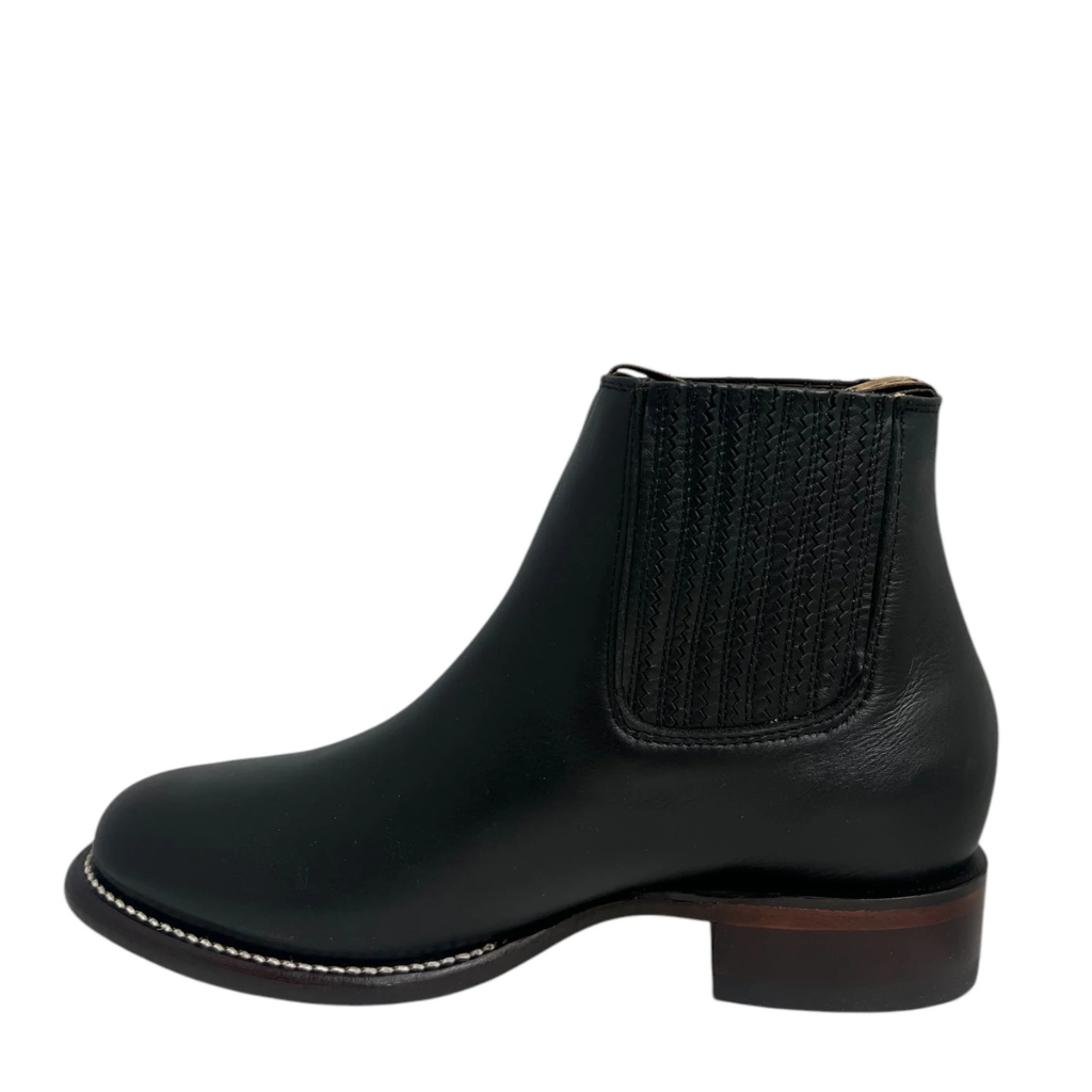 50B2105 Low Shaft Round Toe Belmont Black — Los Altos Boots