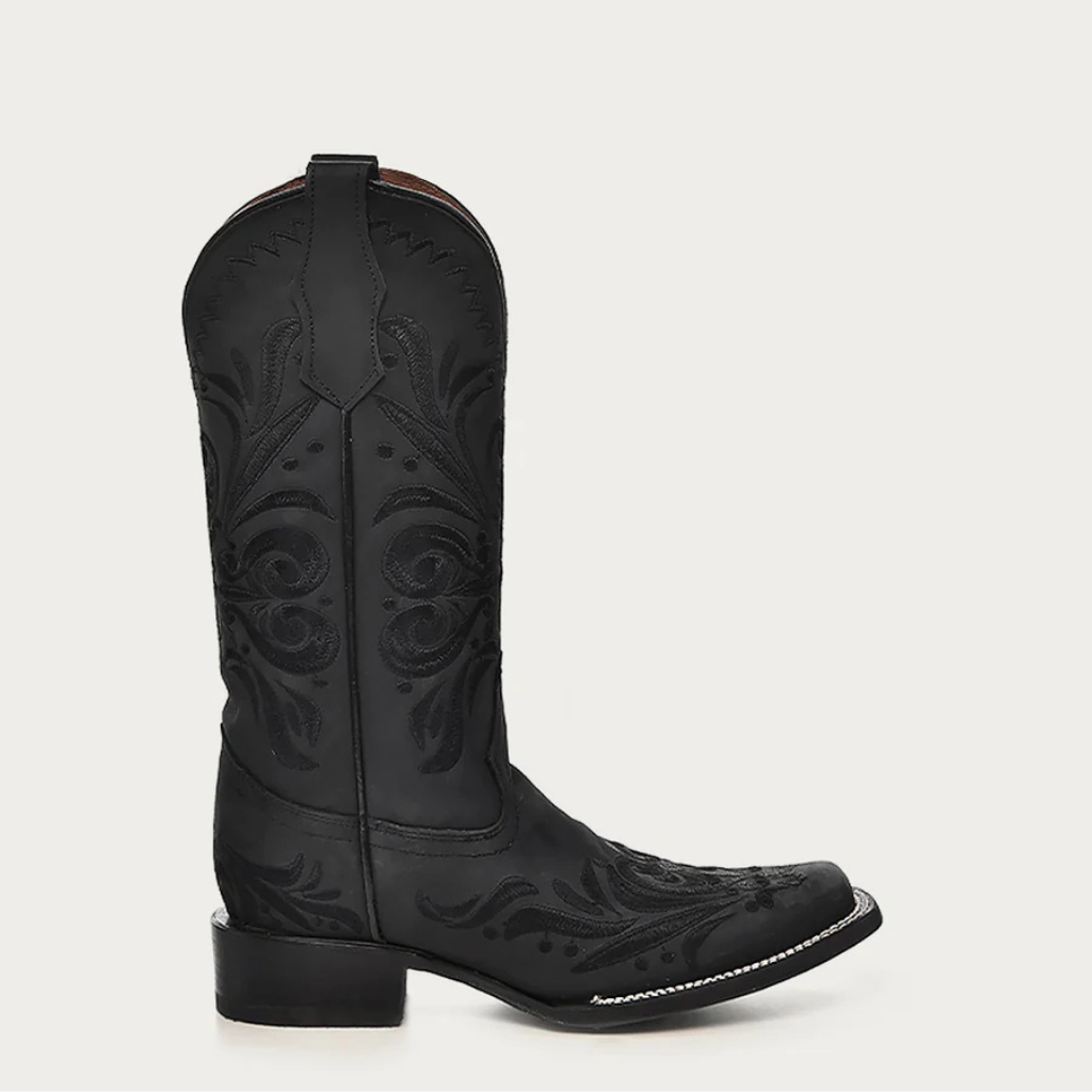 L5464  Black Embroidery Boots