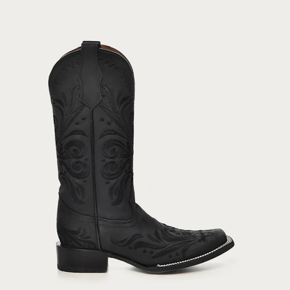 L5464  Black Embroidery Boots