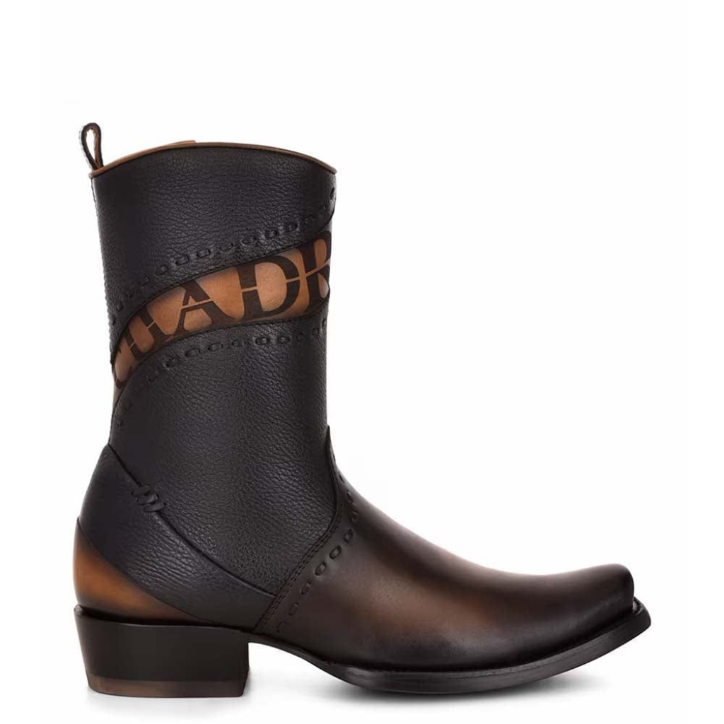 CU559 Viena Black Laser & Woven Narrow Square Toe — Cuadra