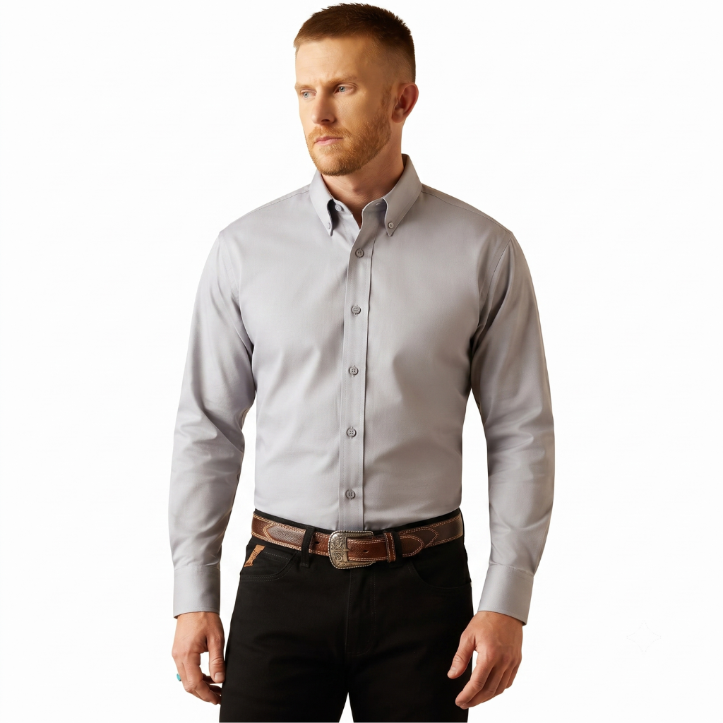 MLS070424 Maximos Classic Long Sleeve Shirt Gray