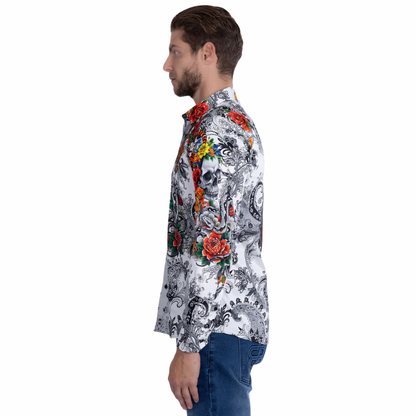6SPR02 Cranium Rhinestone Long Sleeve Shirt Barabas