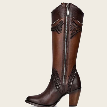 CU583 Damasco Chocolate Embroidery Boot Cuadra