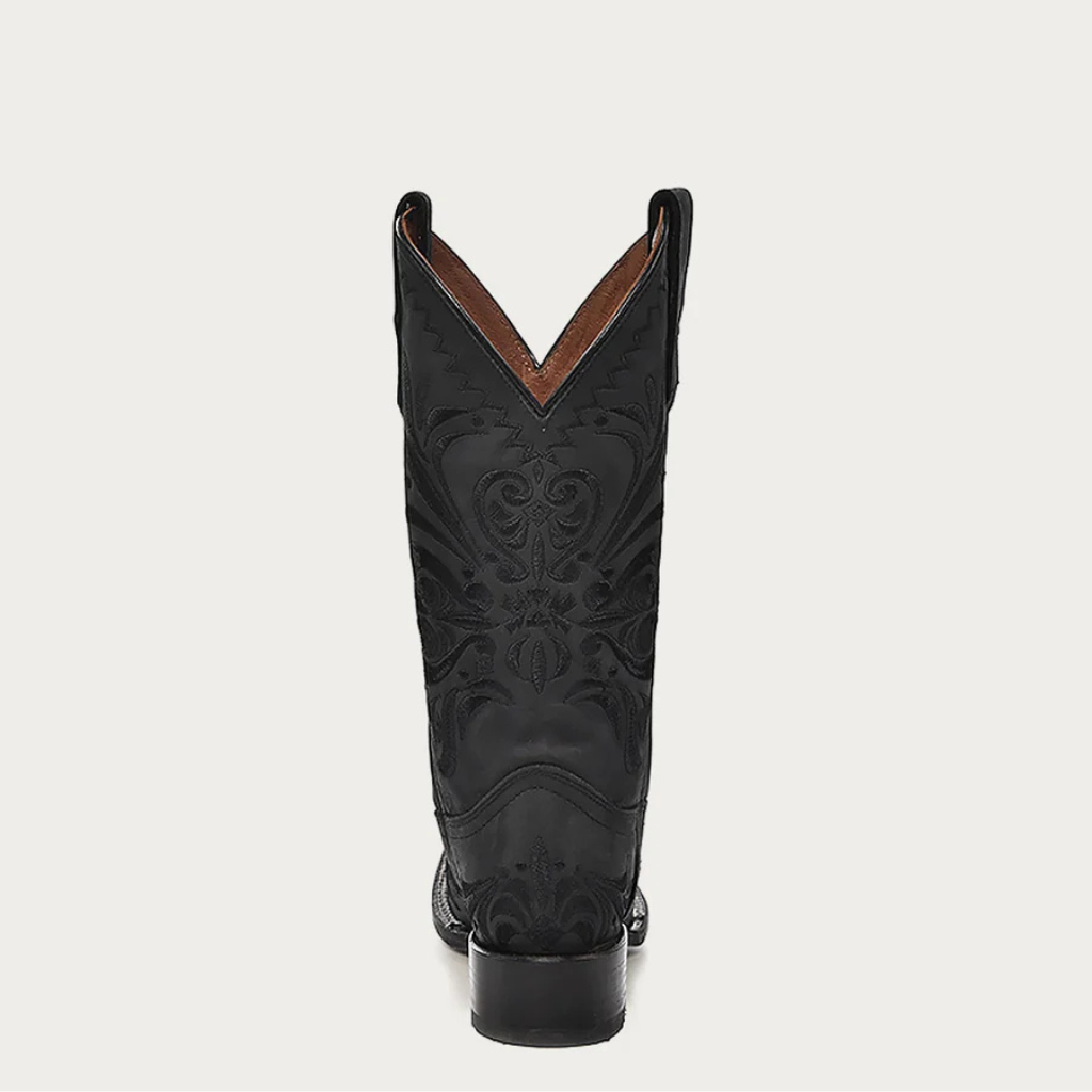 L5464  Black Embroidery Boots