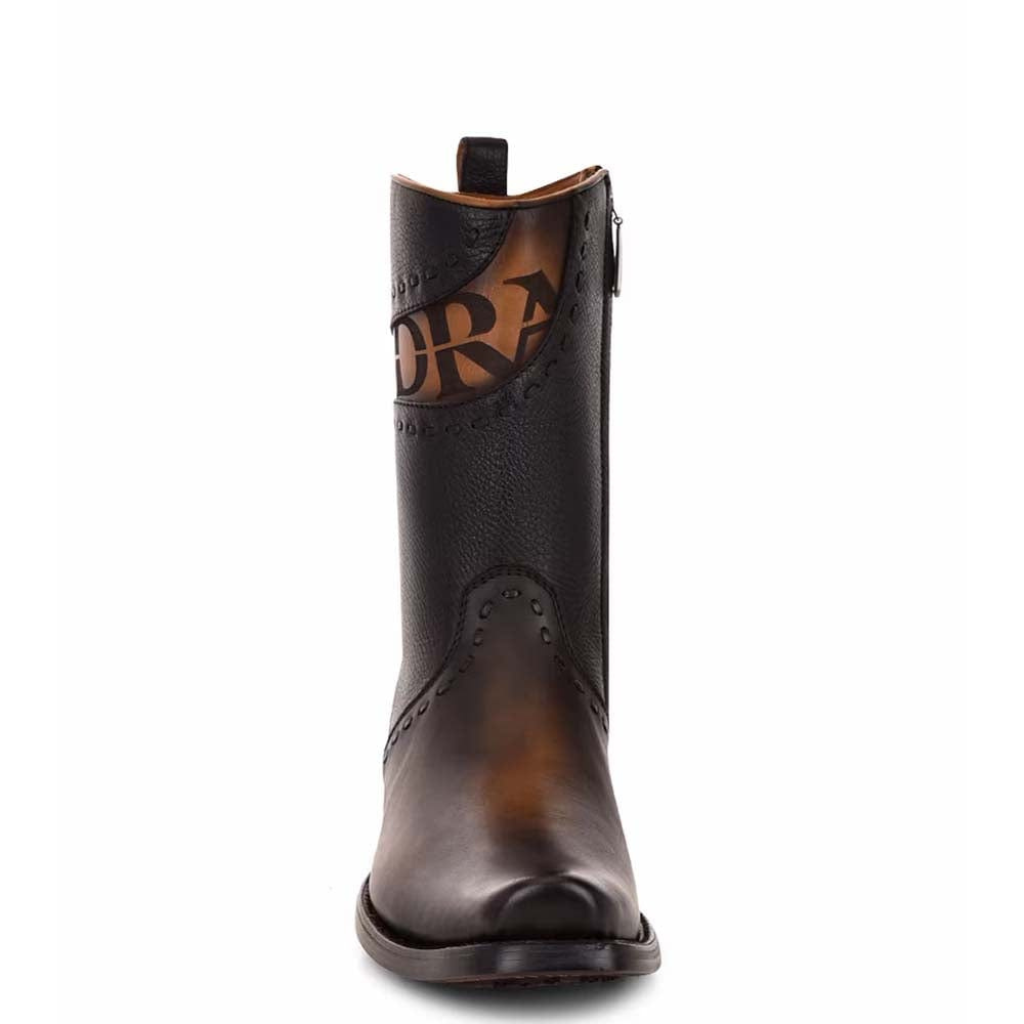 CU559 Viena Black Laser & Woven Narrow Square Toe — Cuadra