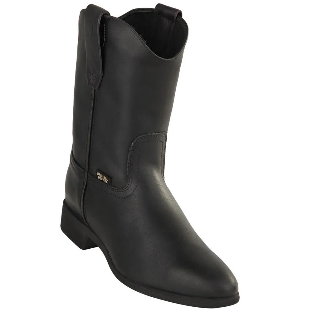 525405 Mens Michel Work Boots & Rubber Sole Black — Los Altos Boots