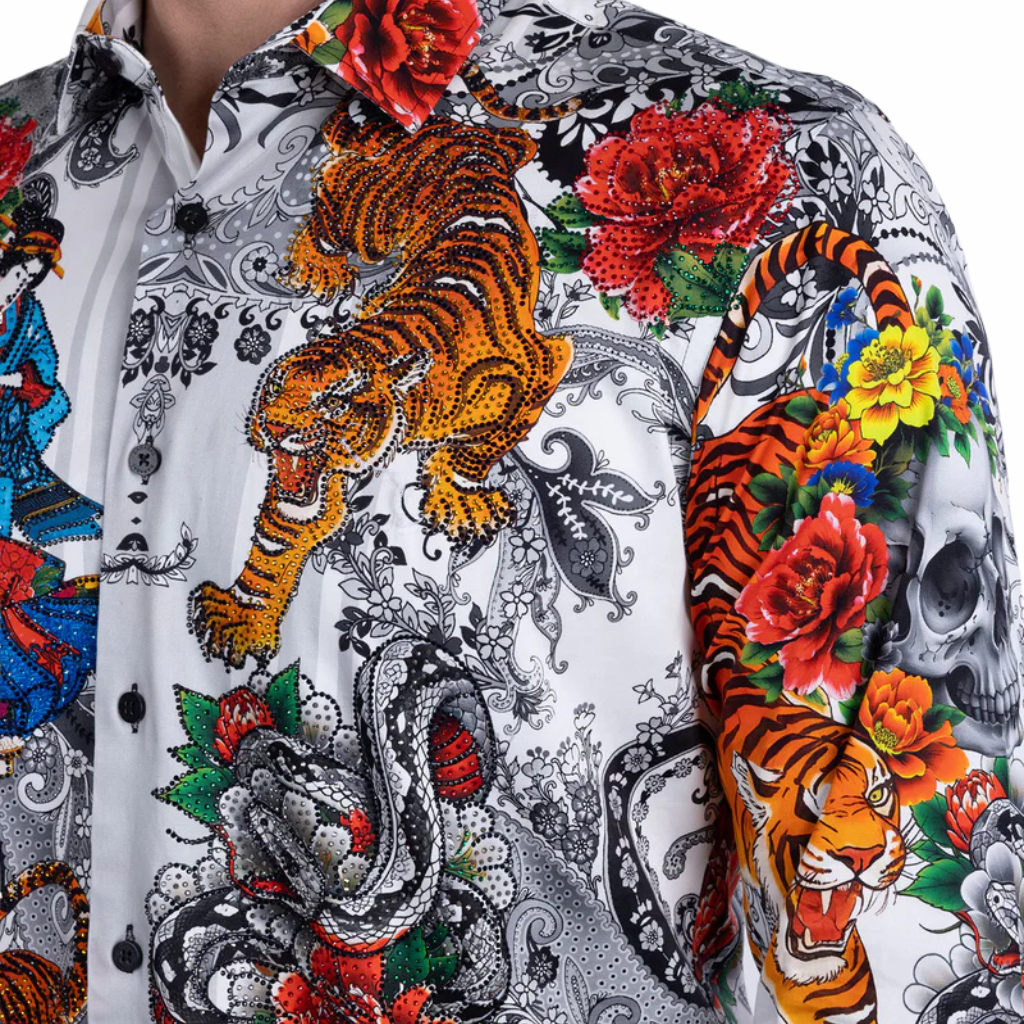 6SPR02 Cranium Rhinestone Long Sleeve Shirt Barabas