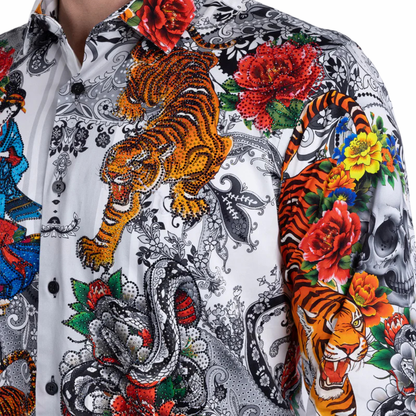 6SPR02 Cranium Rhinestone Long Sleeve Shirt Barabas