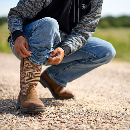 10022968 WorkHog Patriot Steel Toe Work Boot Ariat