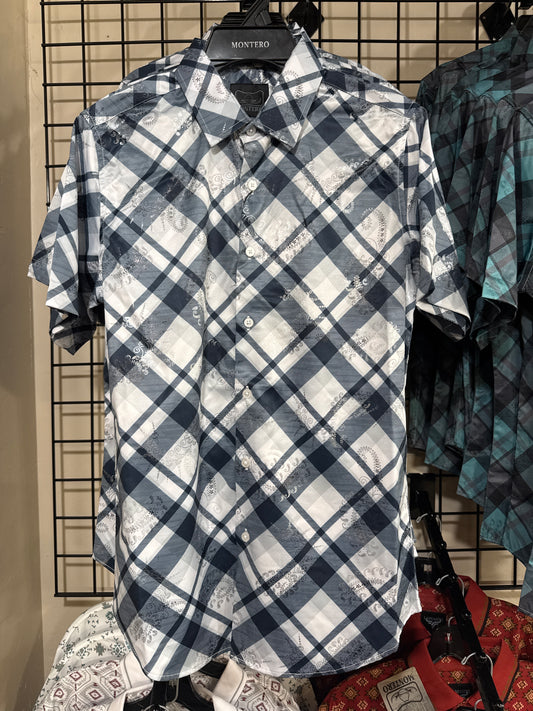 MT4054 Short Sleeve Snap Shirt White