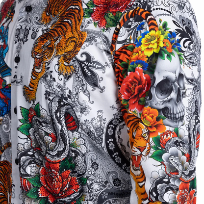 6SPR02 Cranium Rhinestone Long Sleeve Shirt Barabas